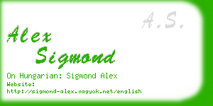 alex sigmond business card